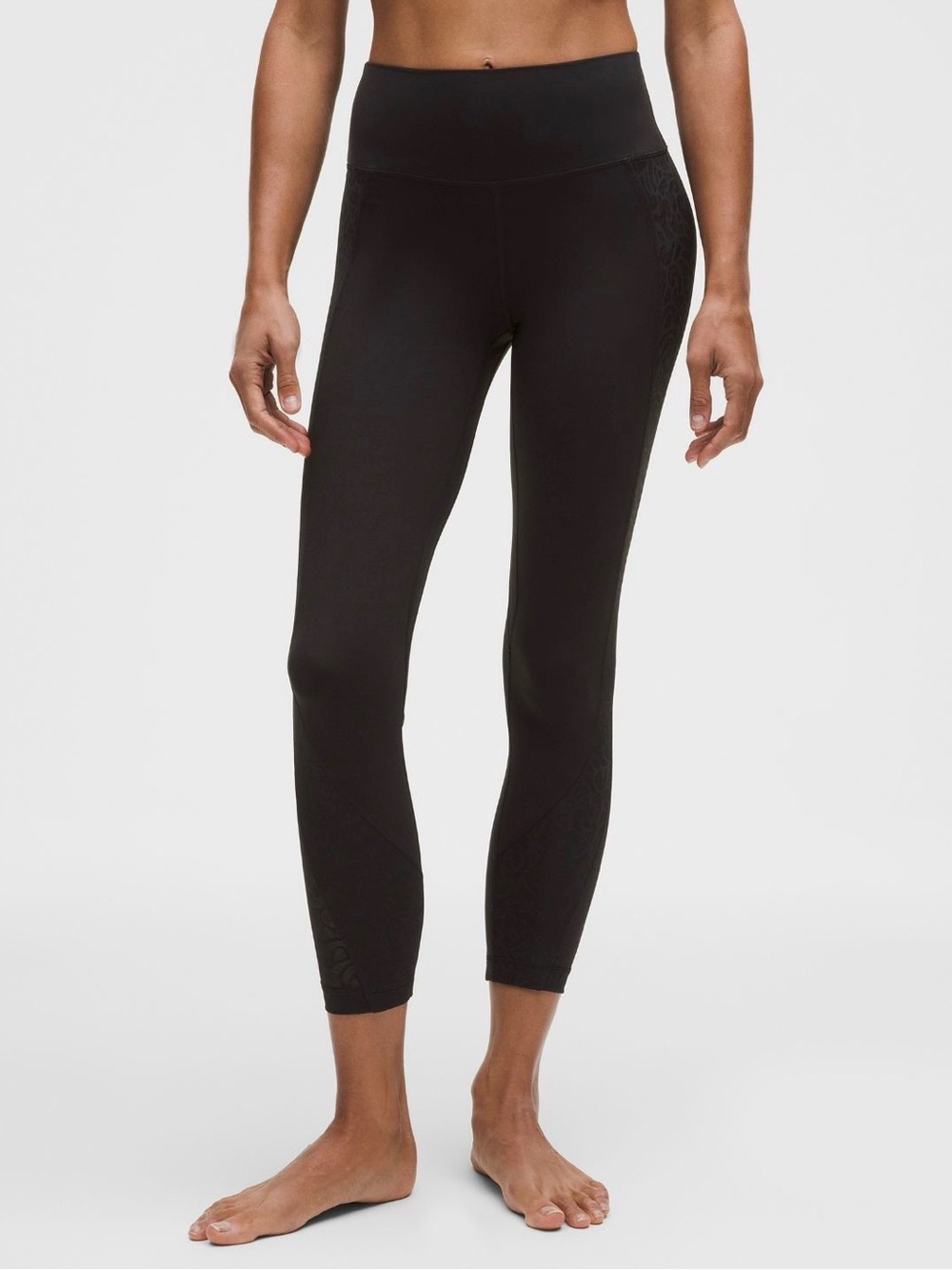 NWT Lululemon Size 4 Black Paisley Lace Overlay High-rise 25” Leggings